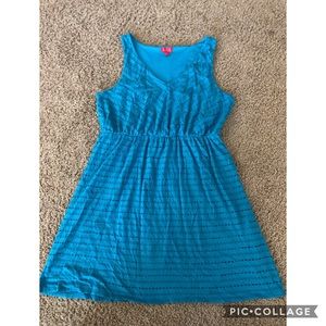 Blue sleeveless dress
